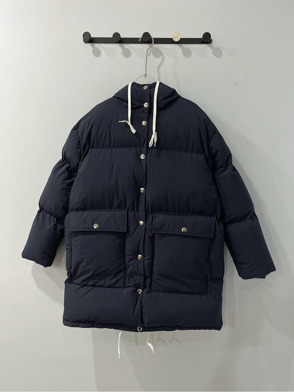 🖤 Prada Triangle Logo Navy Puffer Winter Jacket